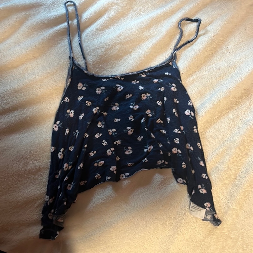 Abercrombie & Fitch blue floral tank top open back